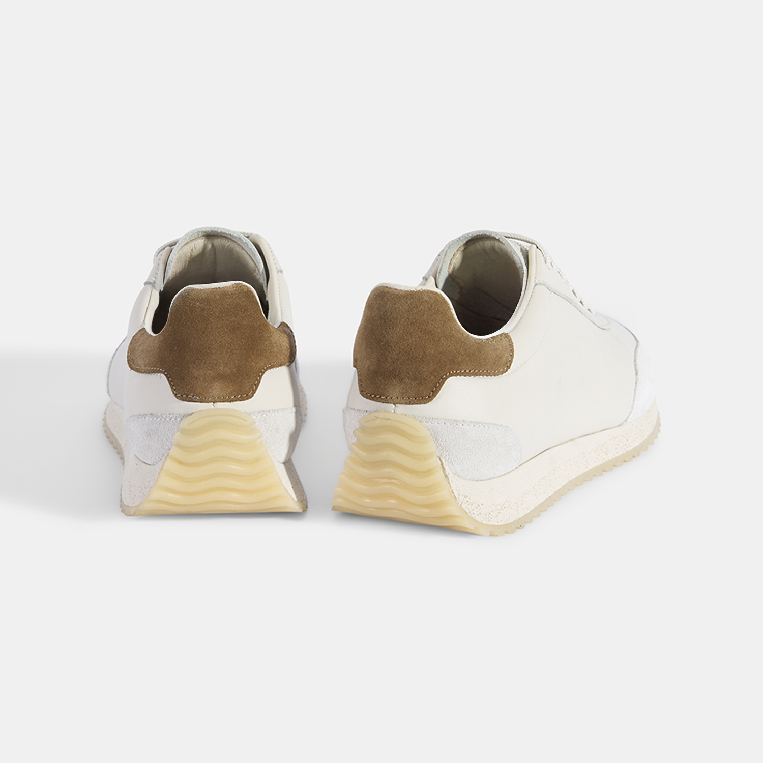 Erkek Beyaz Bağcıklı Deri Spor Ayakkabı