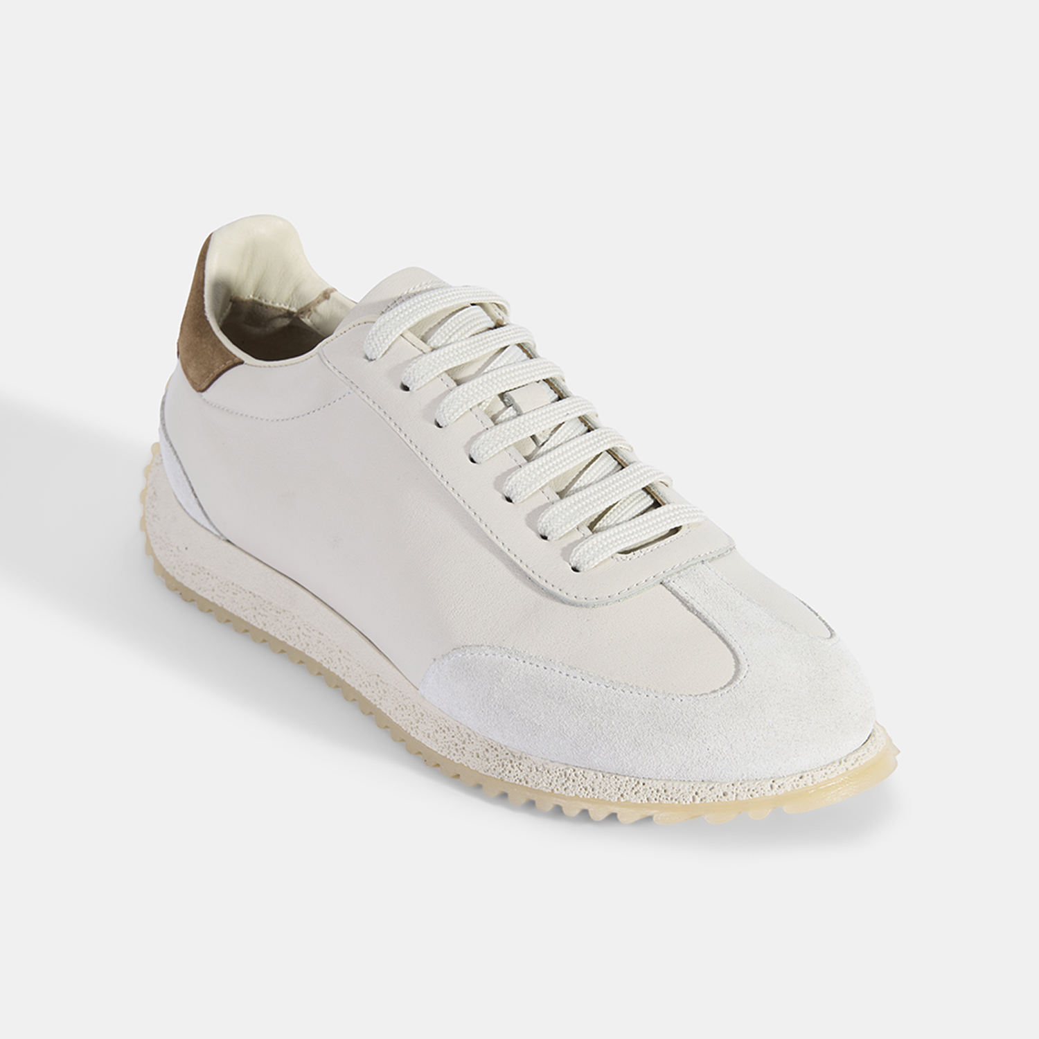 Erkek Beyaz Bağcıklı Deri Spor Ayakkabı