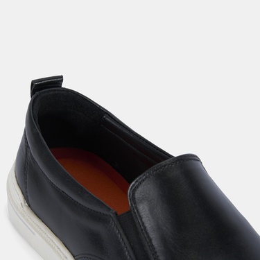  Erkek Siyah Deri Loafer