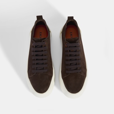  Erkek Kahve Bağcıklı Süet Spor Ayakkabı