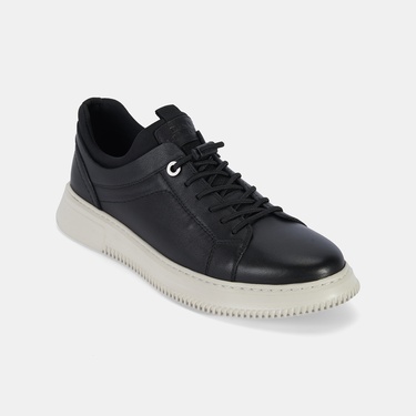  Erkek Siyah DesaComfort Deri Sneaker