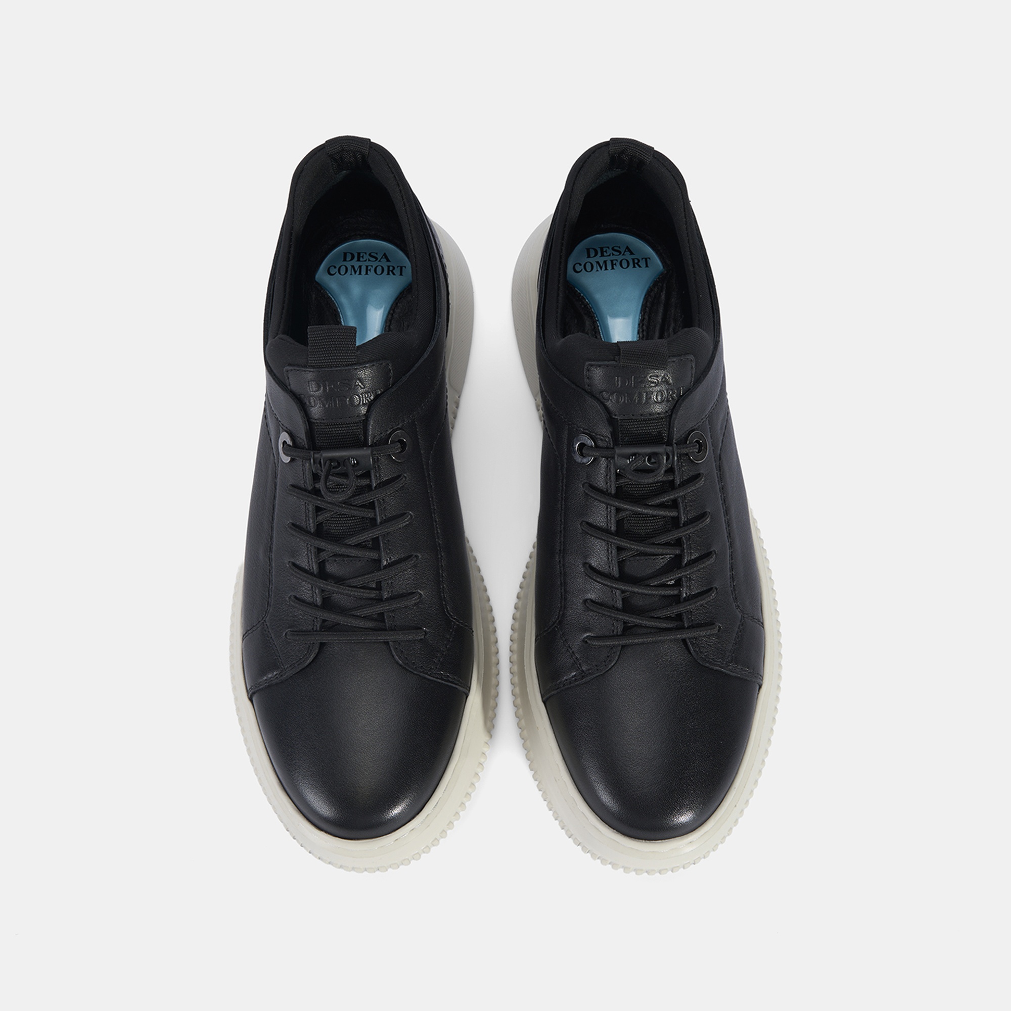 Erkek Siyah DesaComfort Deri Sneaker