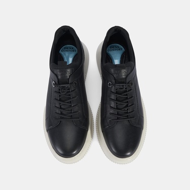  Erkek Siyah DesaComfort Deri Sneaker