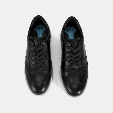  Erkek Siyah DesaComfort Deri Sneaker