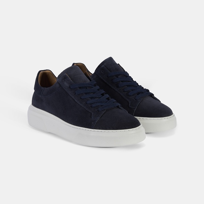  Erkek Lacivert Bağcıklı Deri Günlük Ayakkabı