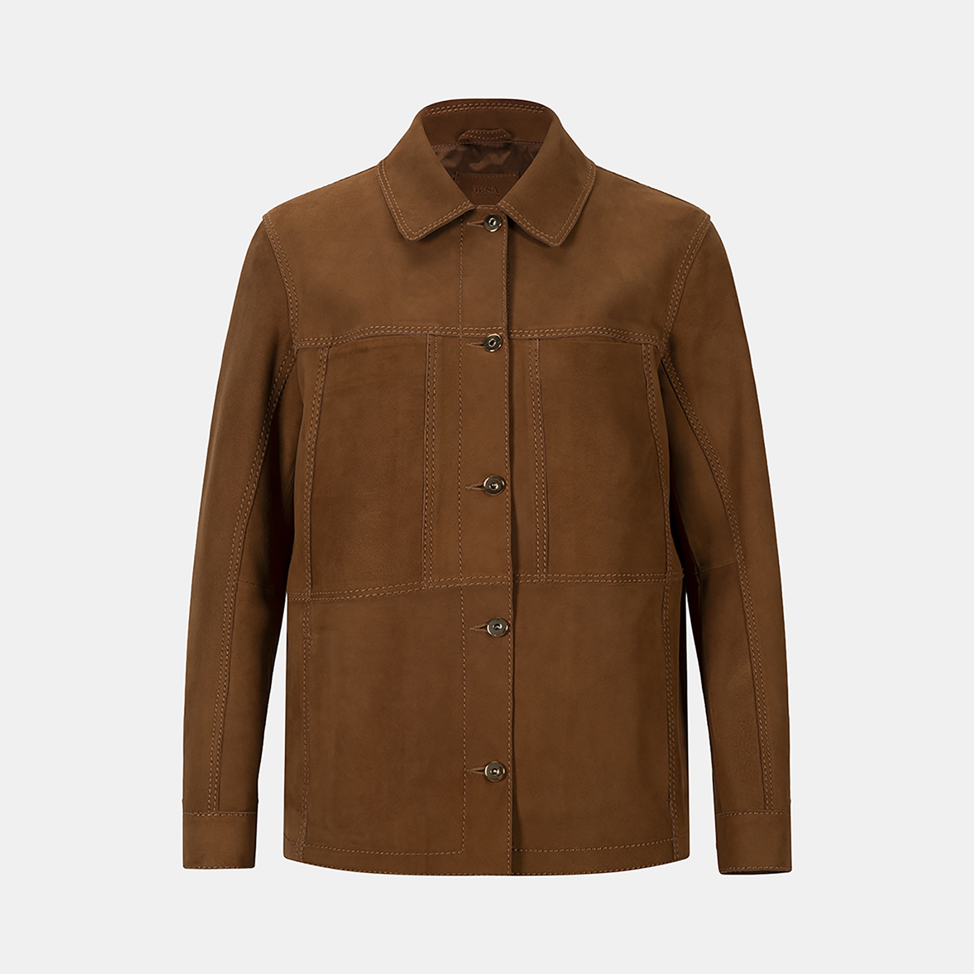 Kadın Taba Gömlek Yakalı Düğmeli Süet Ceket