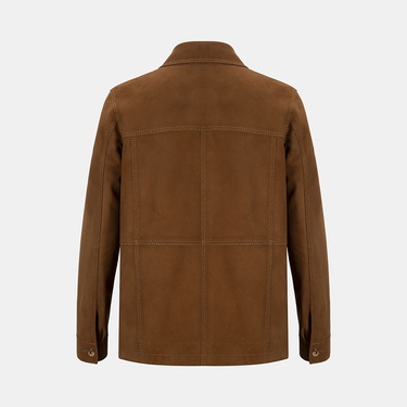  Kadın Taba Gömlek Yakalı Düğmeli Süet Ceket