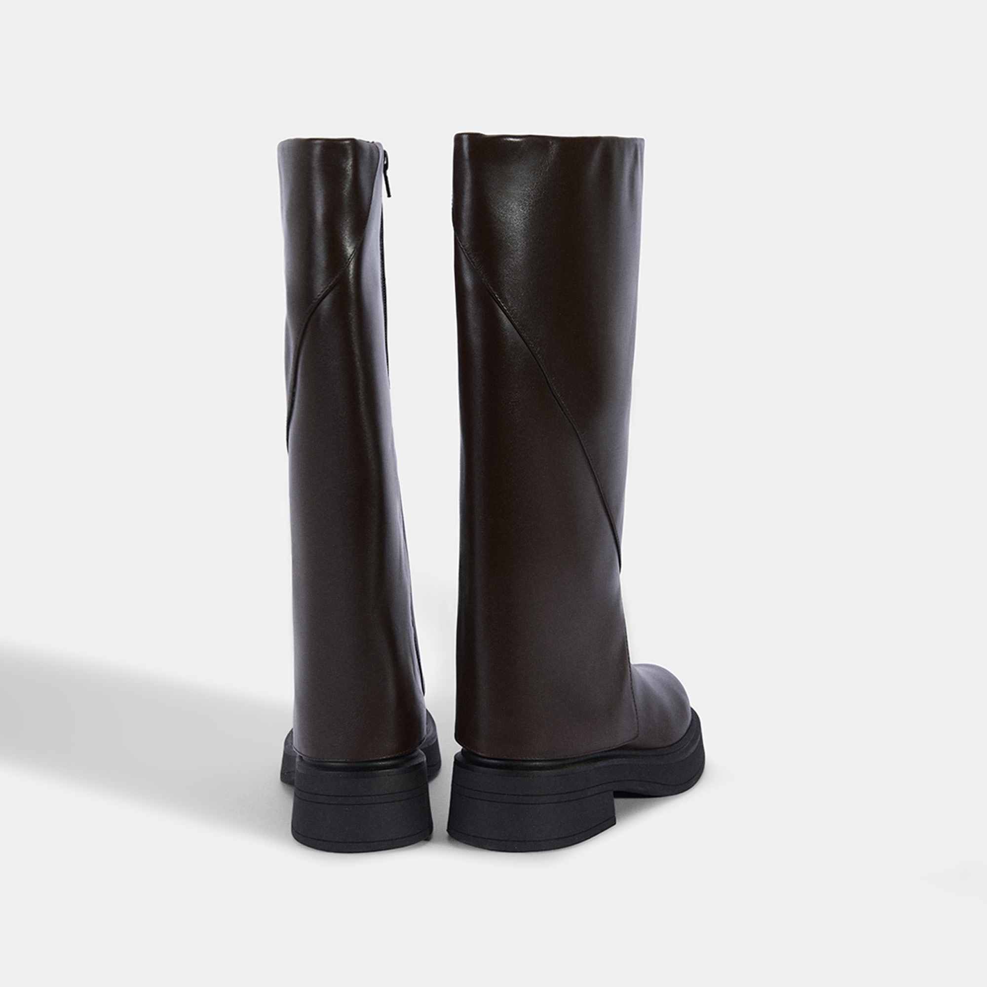 Kadın Kahve Katlama Detaylı Deri Çizme