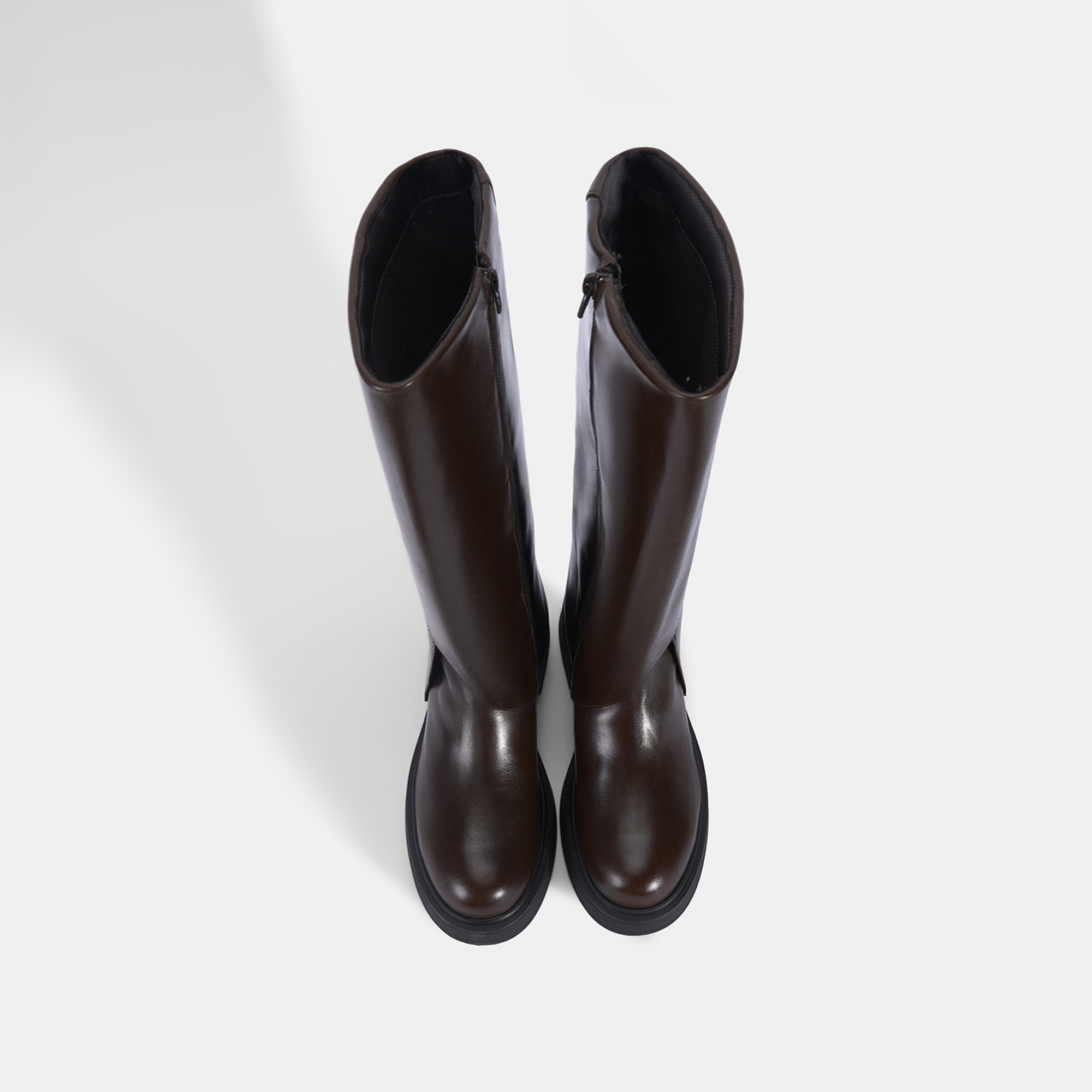 Kadın Kahve Katlama Detaylı Deri Çizme