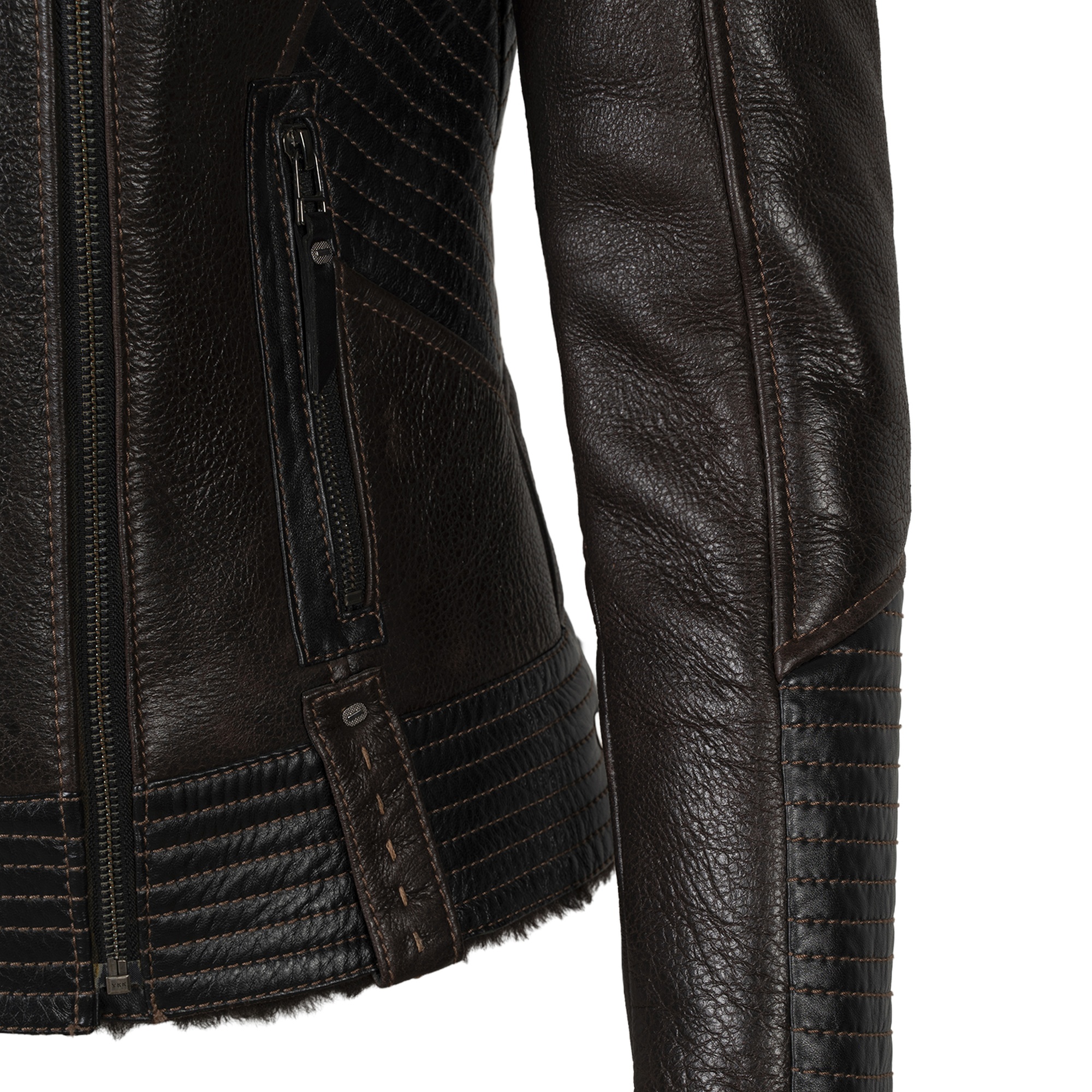 Kadın Kahve Hakim Yakalı Kürk Mont