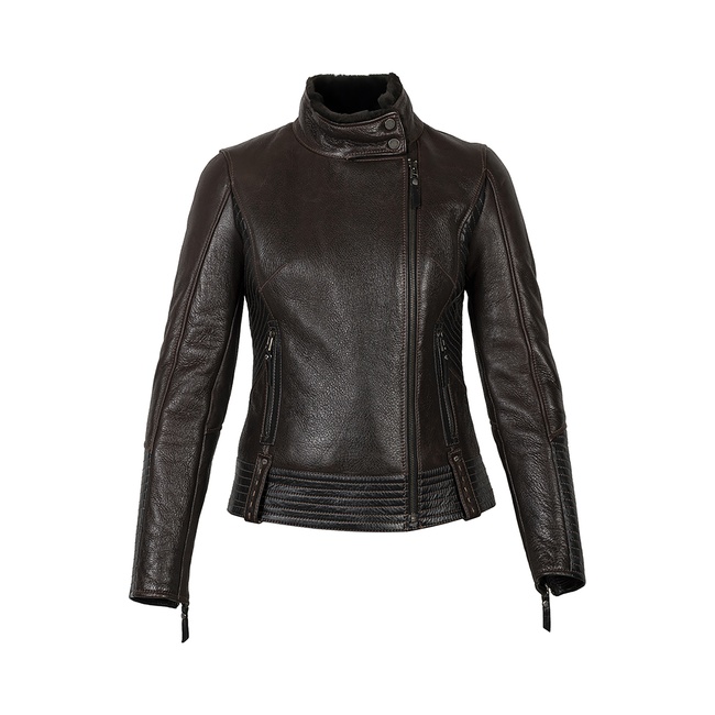  Kadın Kahve Hakim Yakalı Kürk Mont