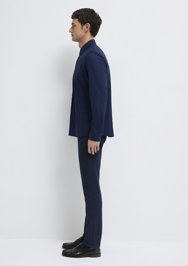  Mavi Hafif ve Esnek Lacivert Travel Gömlek Regular Fit / Normal Kesim 0212058-70497