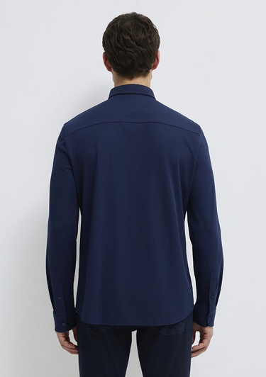  Mavi Hafif ve Esnek Lacivert Travel Gömlek Regular Fit / Normal Kesim 0212058-70497