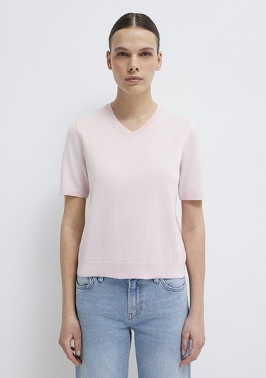  Mavi V-Yaka Pembe Kazak Regular Fit / Normal Kesim 1710868-70969