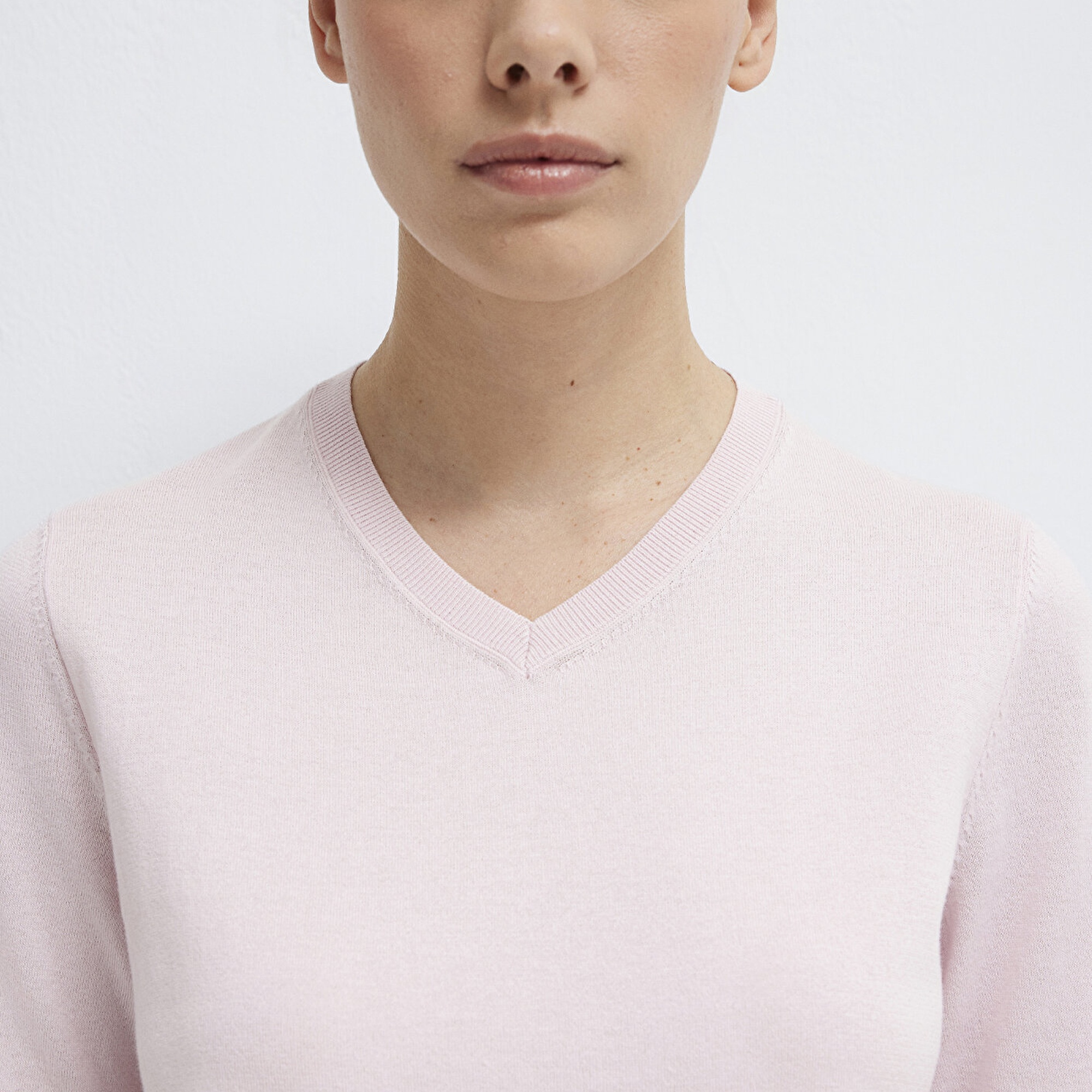 Mavi V-Yaka Pembe Kazak Regular Fit / Normal Kesim 1710868-70969