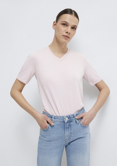  Mavi V-Yaka Pembe Kazak Regular Fit / Normal Kesim 1710868-70969