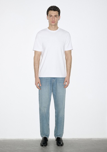  Mavi Hafif ve Esnek Beyaz Travel Tişört Regular Fit / Normal Kesim 0613224-620