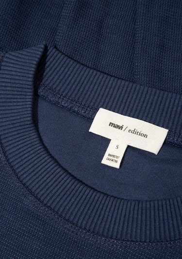  Mavi Bisiklet Yaka Lacivert Sweatshirt 1S10508-70487