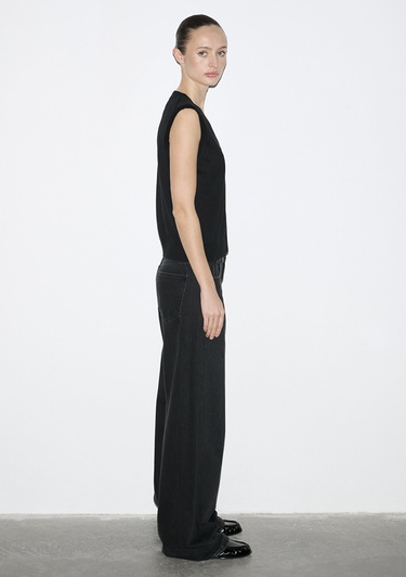  Mavi Düğmeli Siyah Triko Yelek Slim Fit / Dar Kesim 1710867-900