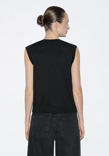  Mavi Düğmeli Siyah Triko Yelek Slim Fit / Dar Kesim 1710867-900