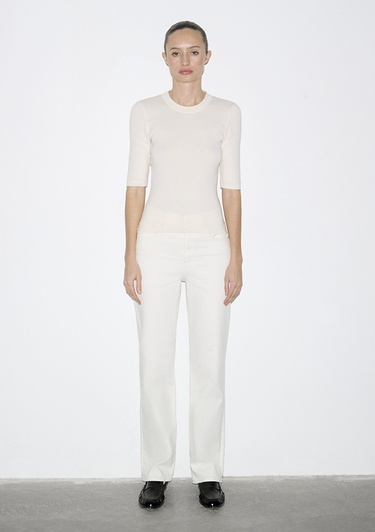  Mavi Sırt Detaylı Ekru Kazak Fitted / Vücuda Oturan Kesim 1710862-70051