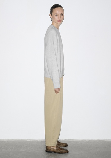  Mavi Bisiklet Yaka Gri Kazak Oversize / Geniş Kesim 1710883-83096