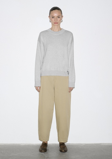  Mavi Bisiklet Yaka Gri Kazak Oversize / Geniş Kesim 1710883-83096