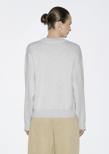  Mavi Bisiklet Yaka Gri Kazak Oversize / Geniş Kesim 1710883-83096