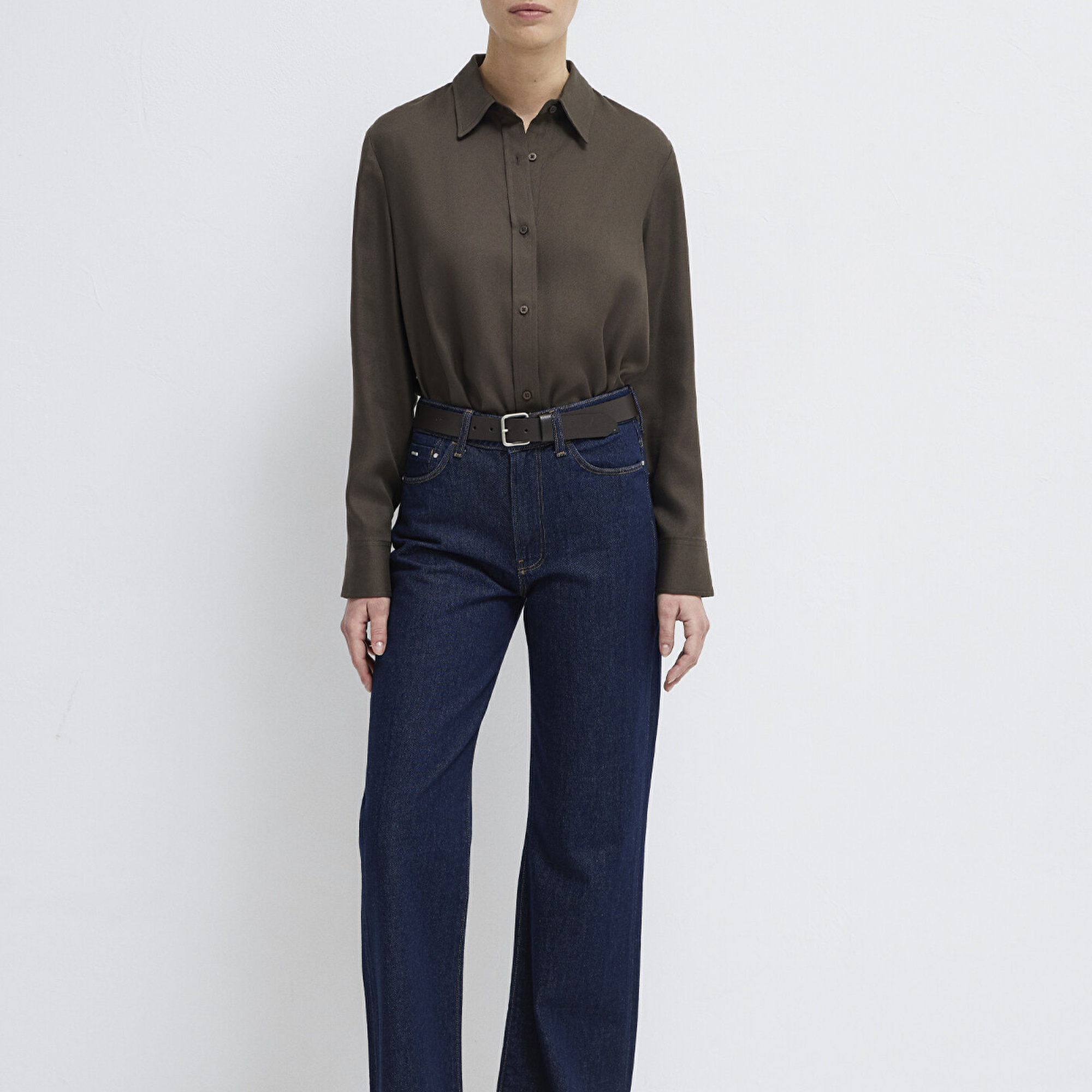 Mavi Kahverengi (TENCEL™) Gömlek Regular Fit / Normal Kesim 1211506-71603