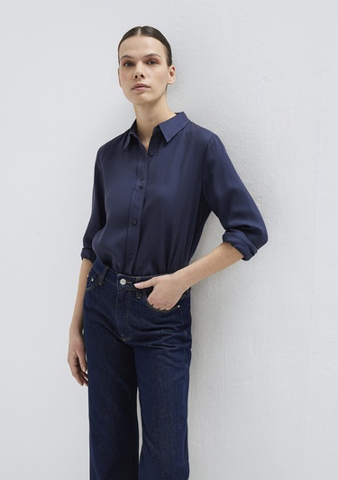  Mavi Lacivert (TENCEL™) Gömlek Regular Fit / Normal Kesim 1211506-70487