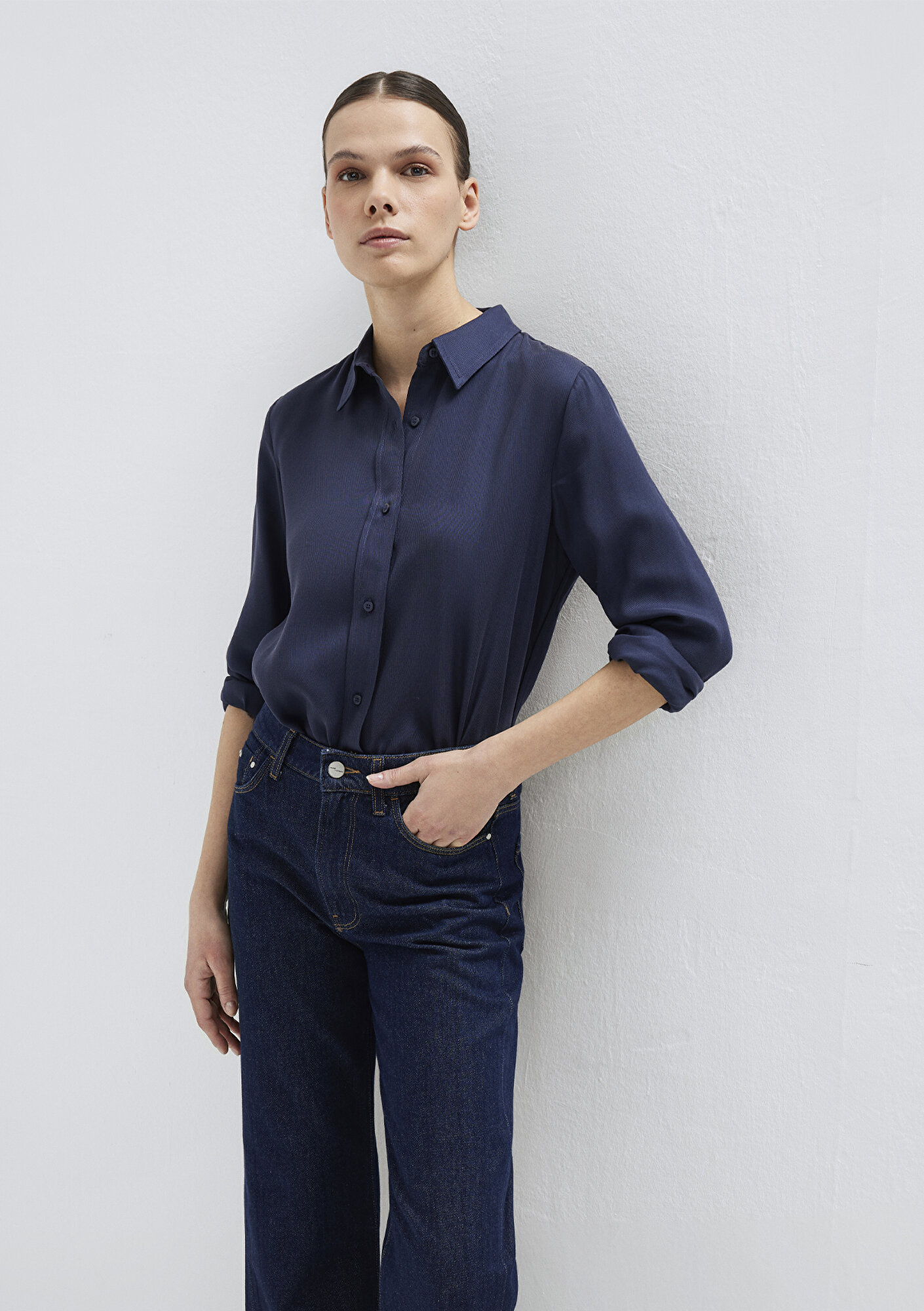  Mavi Lacivert (TENCEL™) Gömlek Regular Fit / Normal Kesim 1211506-70487