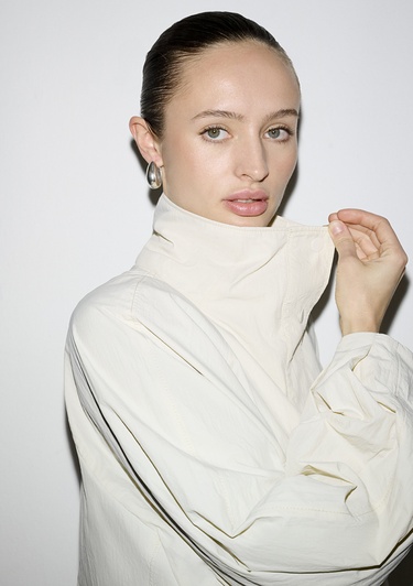  Mavi Dik Yaka Gri Ceket Oversize / Geniş Kesim 1110848-70140