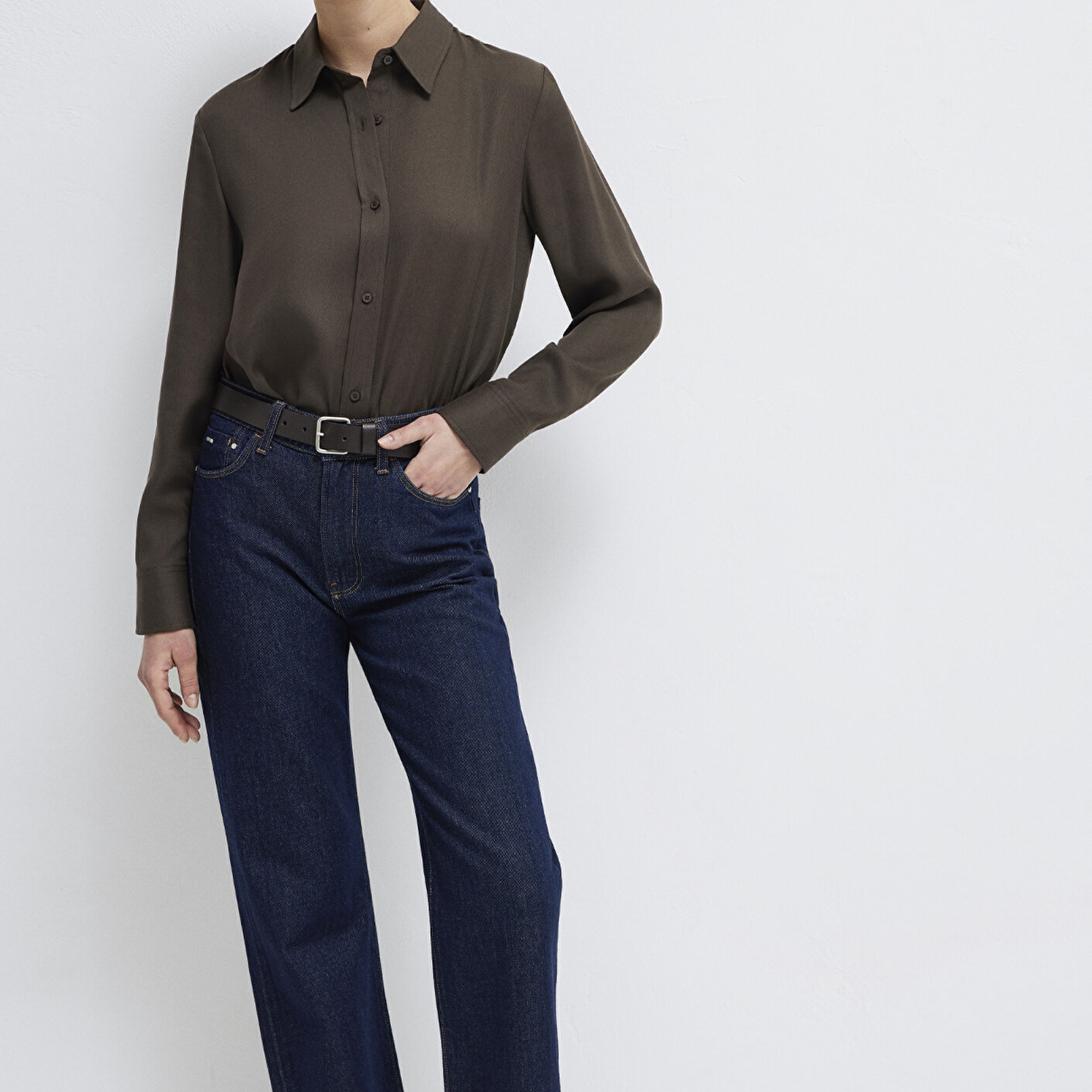 Mavi Kahverengi (TENCEL™) Gömlek Regular Fit / Normal Kesim 1211506-71603