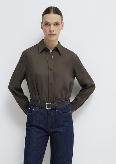  Mavi Kahverengi (TENCEL™) Gömlek Regular Fit / Normal Kesim 1211506-71603