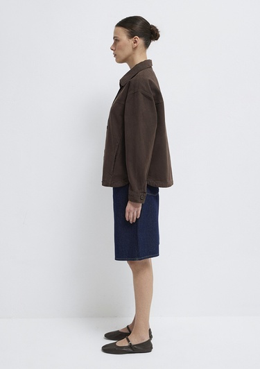  Mavi Cep Detaylı Kahverengi Gömlek  1211424-71603