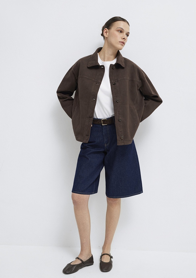  Mavi Cep Detaylı Kahverengi Gömlek  1211424-71603