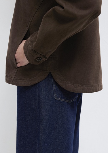  Mavi Cep Detaylı Kahverengi Gömlek  1211424-71603
