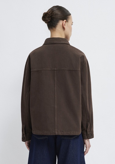  Mavi Cep Detaylı Kahverengi Gömlek  1211424-71603