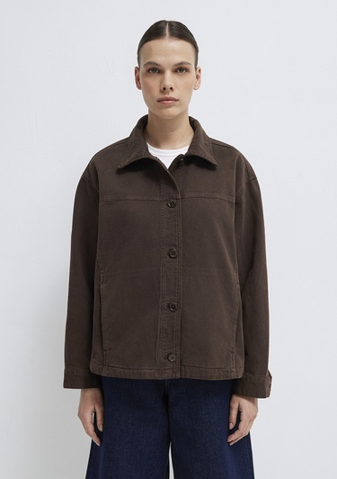  Mavi Cep Detaylı Kahverengi Gömlek  1211424-71603