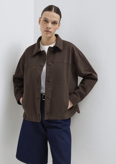  Mavi Cep Detaylı Kahverengi Gömlek  1211424-71603