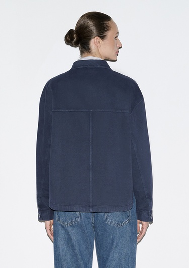  Mavi Cep Detaylı Lacivert Gömlek  1211424-70487