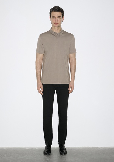  Mavi Hafif ve Esnek Kahverengi Travel Polo Tişört Regular Fit / Normal Kesim 0613225-70352