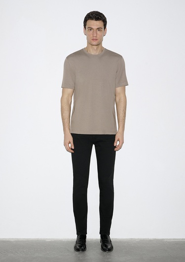  Mavi Hafif ve Esnek Kahverengi Travel Tişört Regular Fit / Normal Kesim 0613224-70352