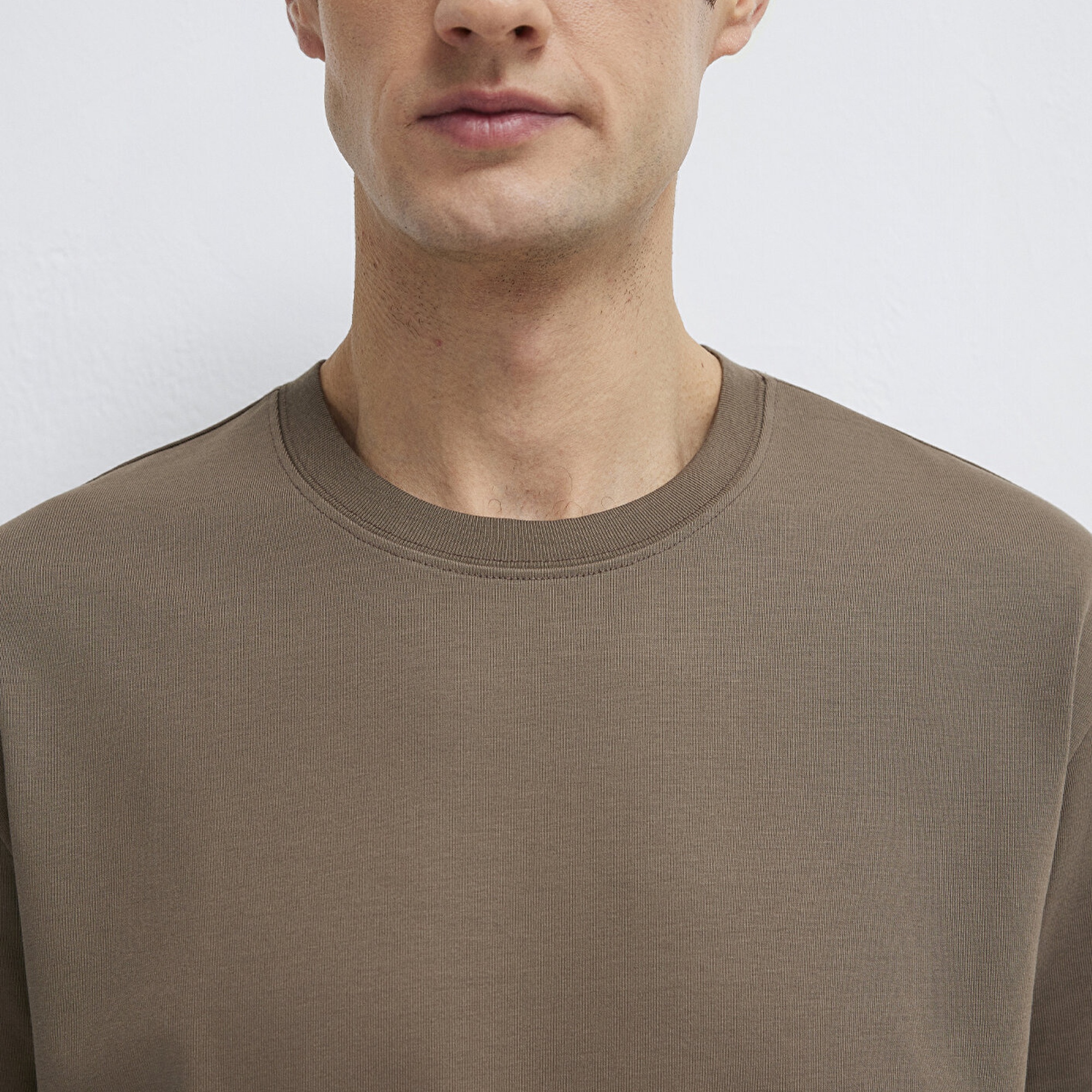 Mavi Kahverengi Basic Tişört Loose Fit / Bol Rahat Kesim 0612269-83866