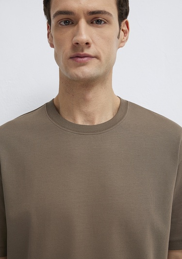  Mavi Kahverengi Basic Tişört Loose Fit / Bol Rahat Kesim 0612269-83866