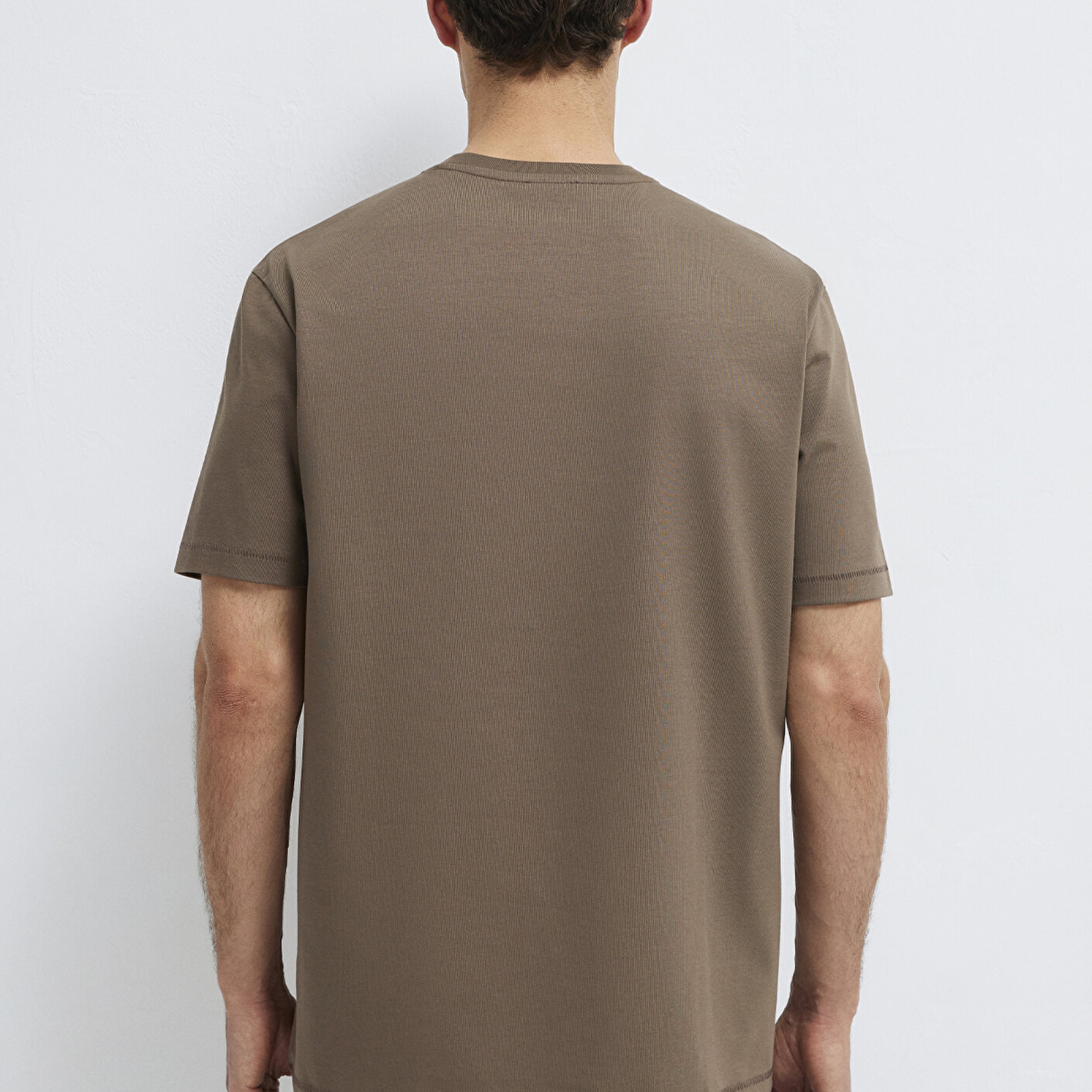 Mavi Kahverengi Basic Tişört Loose Fit / Bol Rahat Kesim 0612269-83866