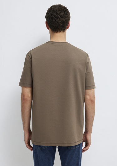  Mavi Kahverengi Basic Tişört Loose Fit / Bol Rahat Kesim 0612269-83866