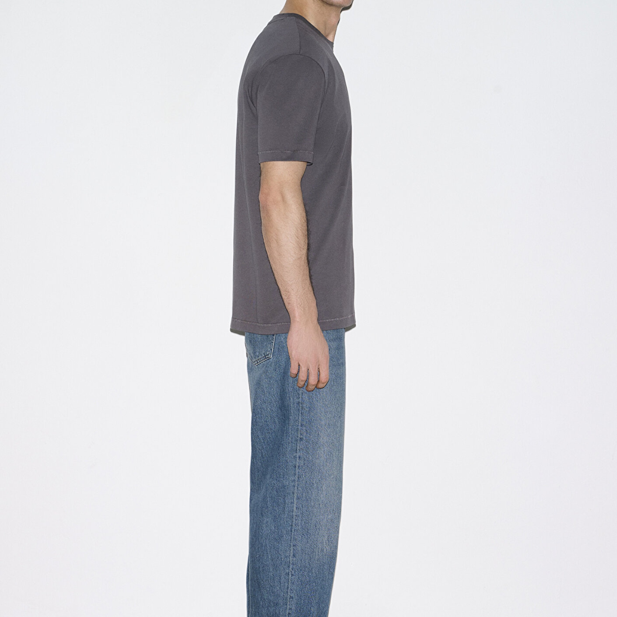 Mavi Gri Basic Tişört Loose Fit / Bol Rahat Kesim 0612269-70101