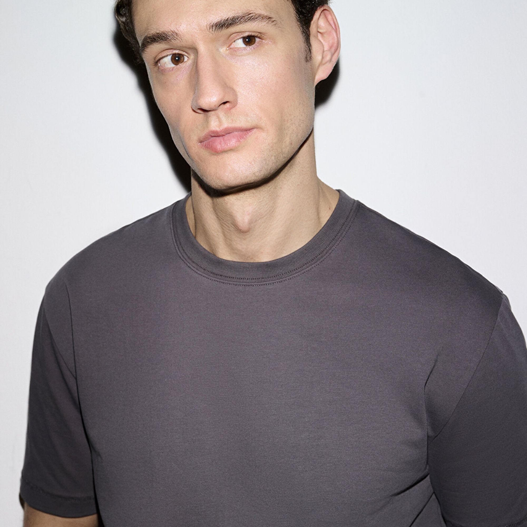 Mavi Gri Basic Tişört Loose Fit / Bol Rahat Kesim 0612269-70101