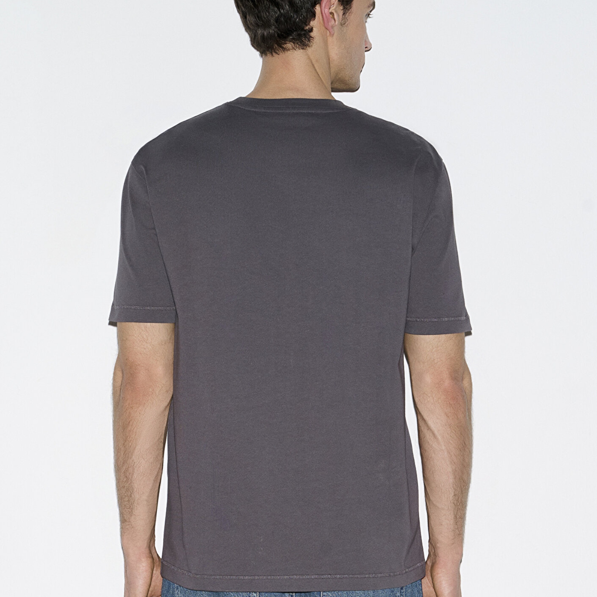 Mavi Gri Basic Tişört Loose Fit / Bol Rahat Kesim 0612269-70101